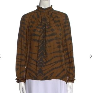 Raquel Allegra Silk Animal Print Blouse